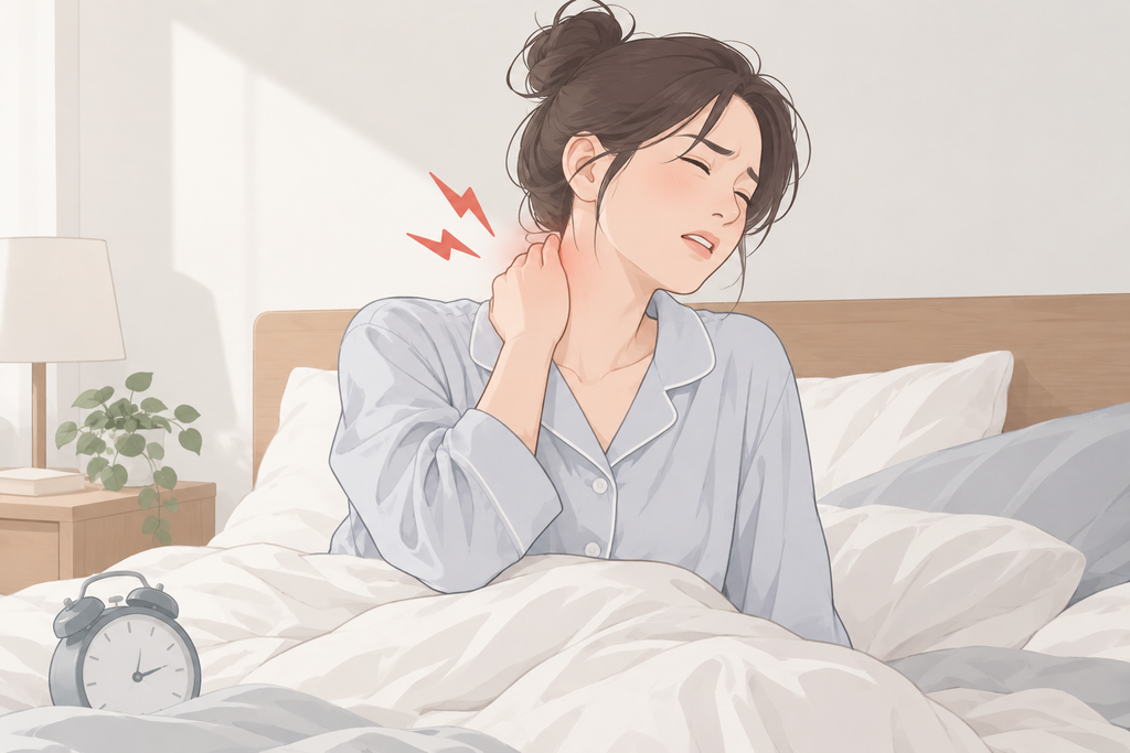 아침에 자고 일어났는데 목이 아픈 사람